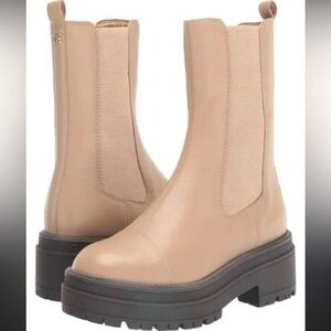 Sam Edelman Women's Beige Lug Sole Chelsea Boot